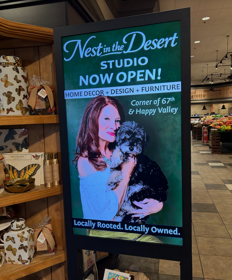 Nest in the Desert Studio Lights Up Glendale with a New Digital Ad at AJ’s Fine Foods